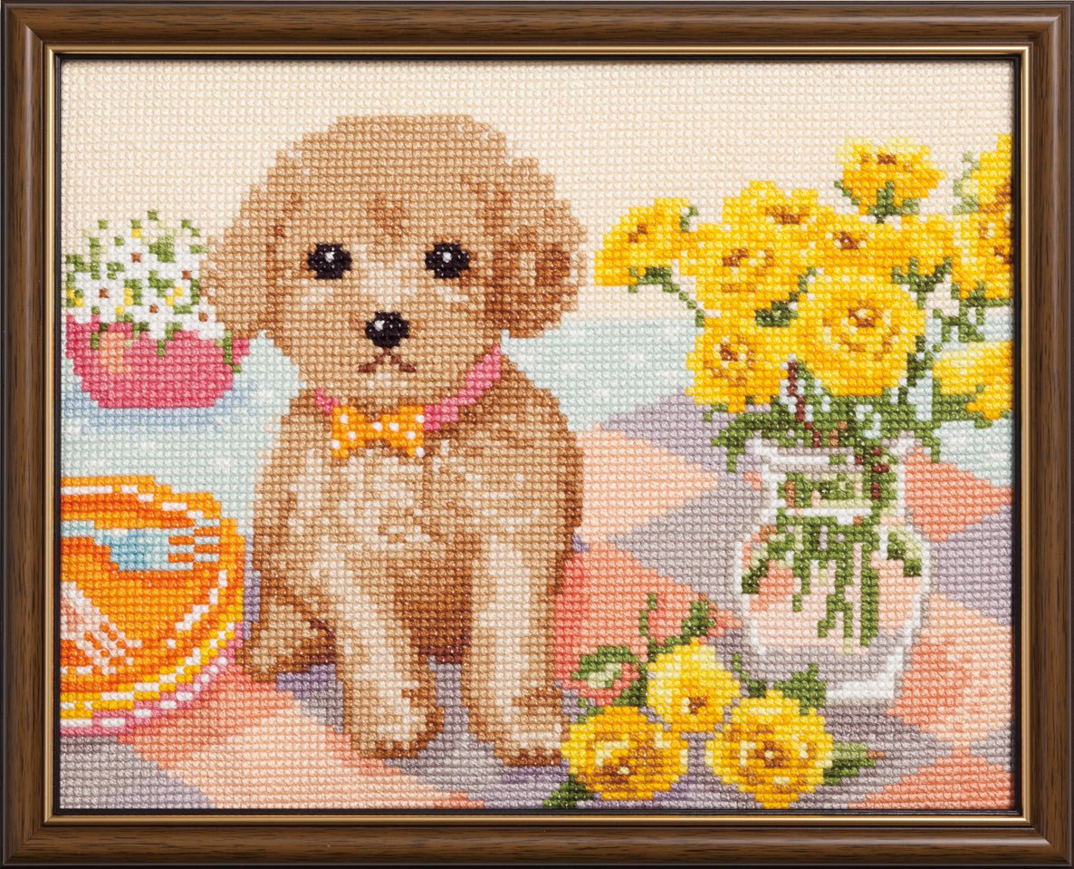 COSMO刺しゅうキット Dog & Flower (トイプードル) No.717 - COSMO コスモ