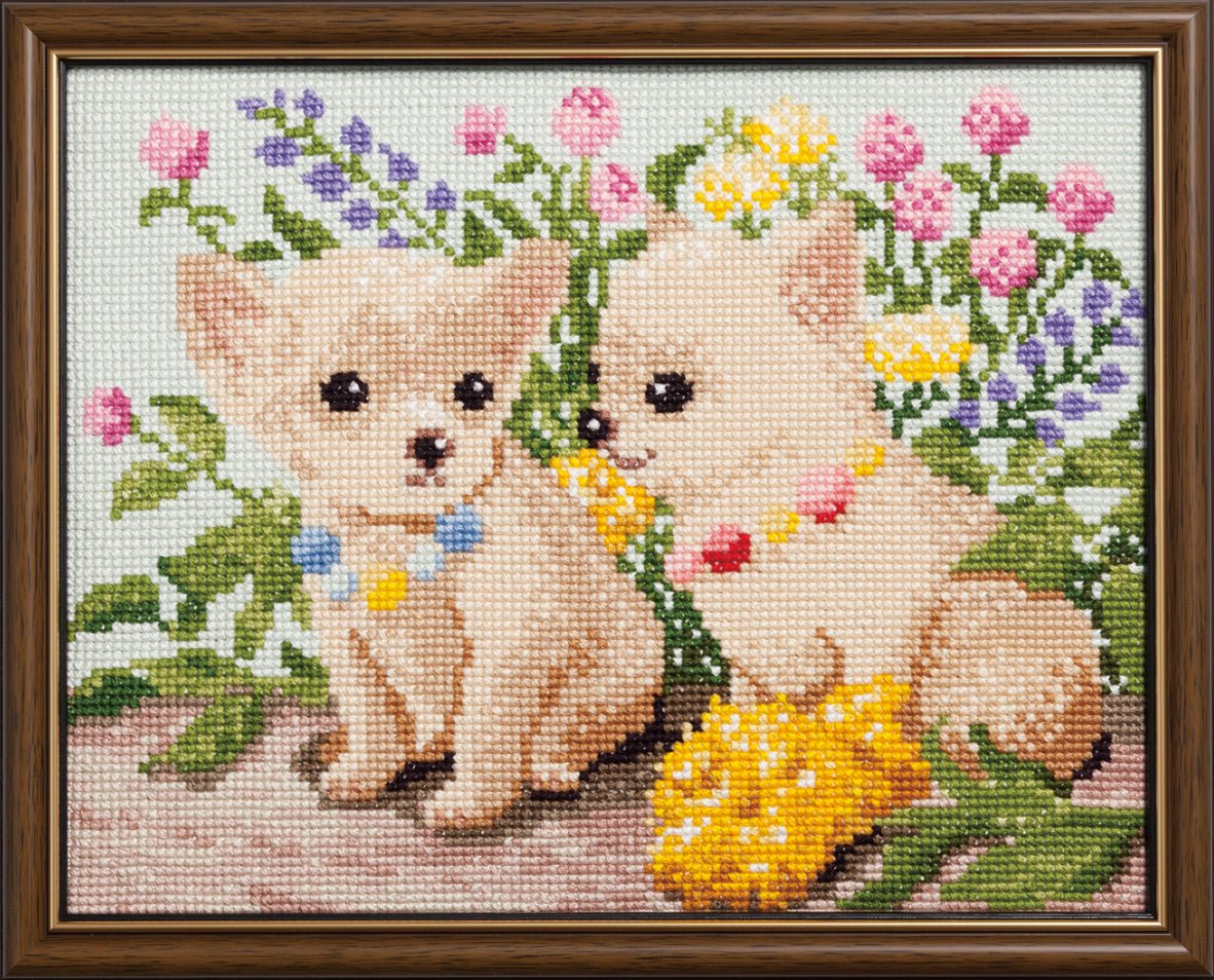 COSMO刺しゅうキット Dog & Flower (チワワ) No.718 - COSMO コスモ